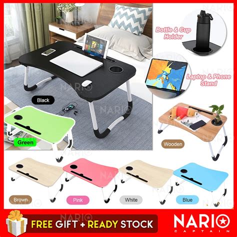 NARIO CLEAR STOCK Meja Serbaguna Belajar Laptop Lipat Anti Slip