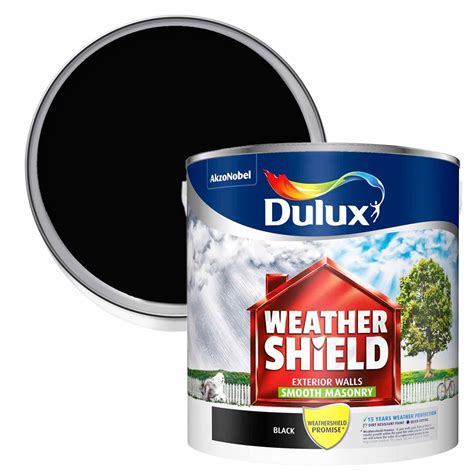 Dulux Weathershield Black Smooth Masonry Paint 25l Wilko