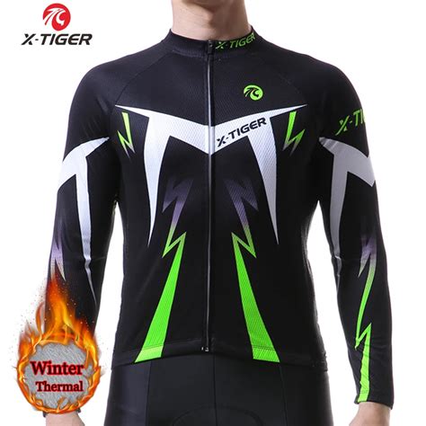 X Tiger Winter Thermal Fleece Cycling Jersey Long Sleeve Cycling