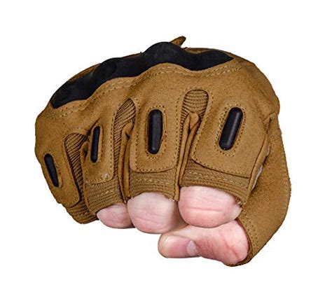 Titanops Fingerless Hard Knuckle Motorcycle Military Tactical Combat