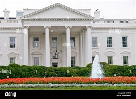 WASHINGTON DC, USA - White House North Entrance, on a cloudy day Stock ...