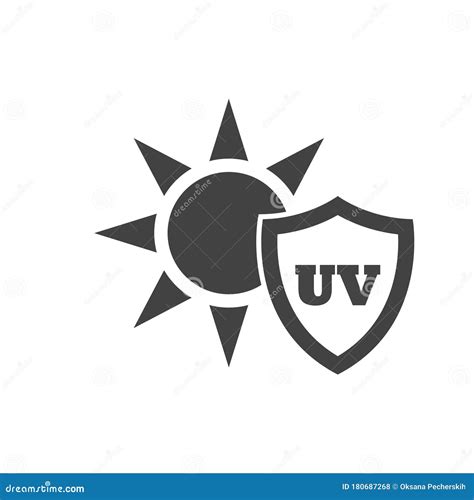 Uv Protection Vector Icon On White Isolated Background Stock Vector