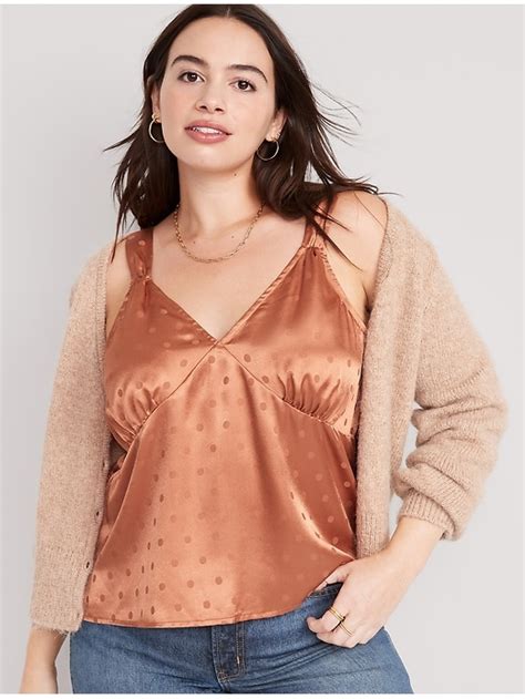 Polka Dot Satin Jacquard Cami Top For Women Old Navy