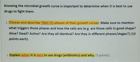 Solved Knowing the microbial growth curve is important to | Chegg.com