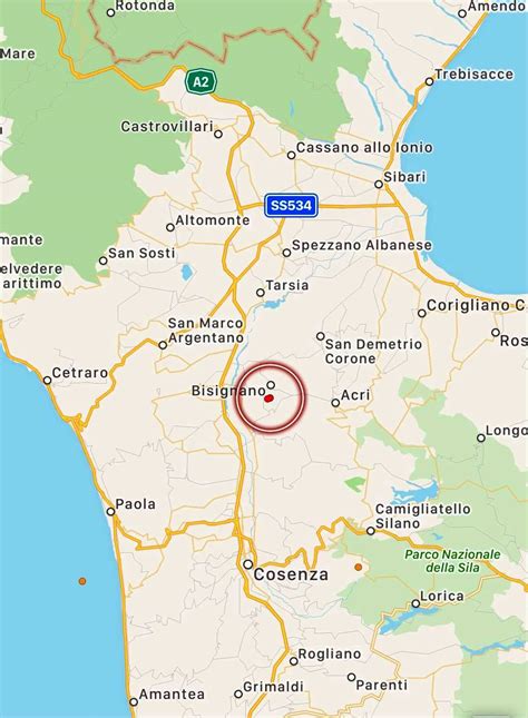 Scossa Di Terremoto A Cosenza Epicentro A Bisignano Dati E Mappe