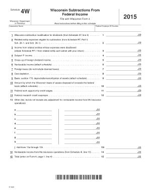 Fillable Online Revenue Wi Ic Schedule W Wisconsin