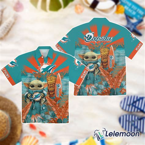 Baby Yoda Miami Dolphins Hawaiian T Shirt Lelemoon