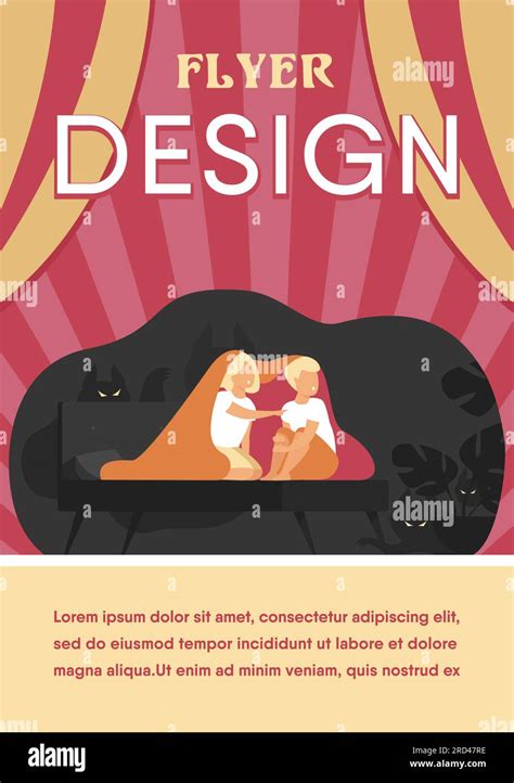 Children Covering With Blanket On Bed Stock Vector Image And Art Alamy