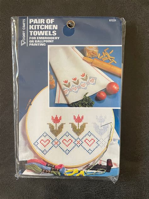 Vogart Embroidery Or Ballpoint Painting Kits Kitchen Towels And