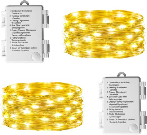 Eambrite Pack Fairy Lights Battery Operated With Modes Leds