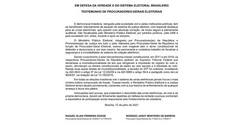 Blog De Altaneira Ex Procuradores Gerais Eleitorais Divulgaram Nota Em