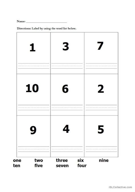 Labeling Numbers English Esl Worksheets Pdf And Doc