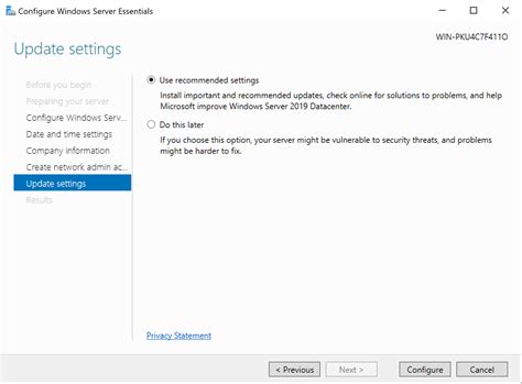 Installing Windows Server Essentials Experience On Windows Server 2019