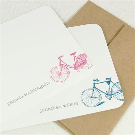 Vintage Bike Personalized Stationery Set Set Of 12 Choose Color