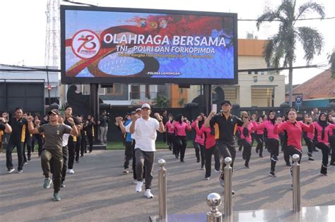 Peringati Hari Bhayangkara Ke 78 Polres Bersama Forkopimda Lamongan