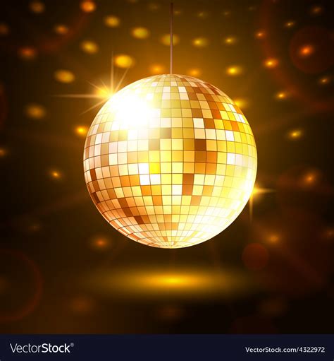 Gold Disco Ball Royalty Free Vector Image Vectorstock