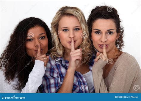 Women Making Shush Gesture Stock Photo Image Of Silent 26701926