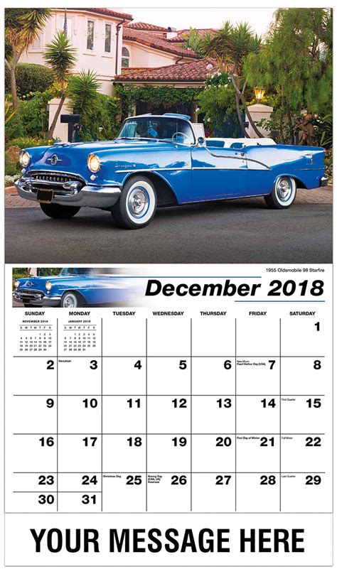 Gm Classic Cars Calendar 65¢ Promotional Calendar Vintage Car Calendar