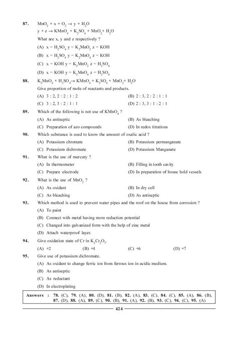 Jee Neet Chemistry Question Bank For D And F Block Elements Aglasem