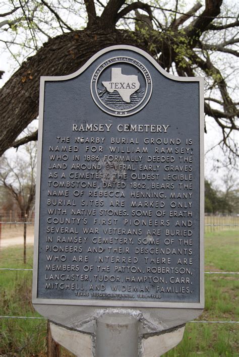 Ramsey Cemetery - TEXAS HISTORICAL MARKERS