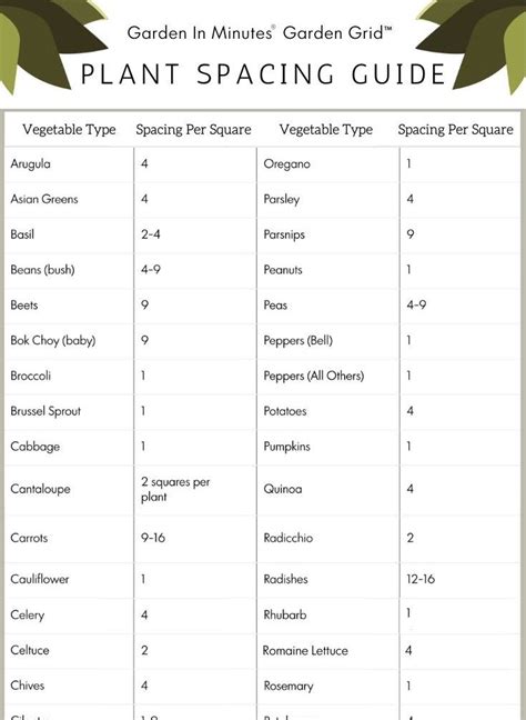 The All In One Square Foot Gardening Plant Spacing Guide W Printable Chart 60 Plants Artofit