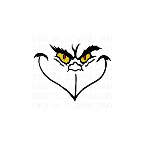 Grinch Face Svg Grinch Svg Grinch Svg File Grinch Cricut Etsy Uk