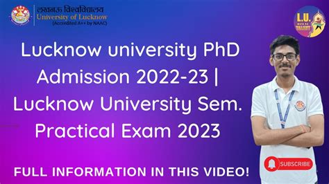 Lucknow University Phd Admission Lucknow University Sem