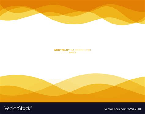 Abstract Yellow Line Curve Water Wave Overlapping Vector Image