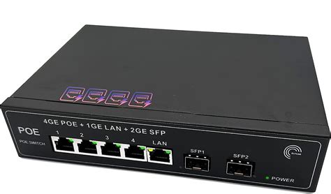 Elfcam PoE Switch Glasfaser Mit 2 Ports SFP 1 25 GB 4 Ports PoE