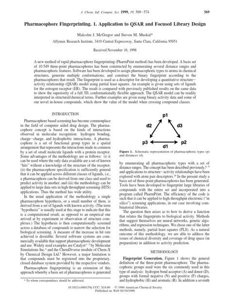 Pharmacophore Fingerprinting 1 Application To Qsar And Focused