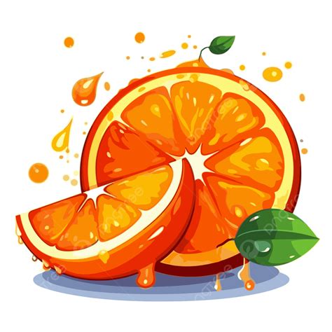 Orange Slice Vector Sticker Clipart Citrus Squeeze Illustration Orange