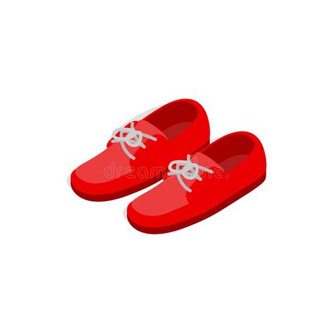 Pair Of Red Shoes Isometric Icon Stock Vector Illustration Of