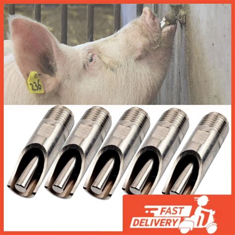 Pcs Pig Nipple Drinker Automatic Feeder For Pigs Piglets Piggery