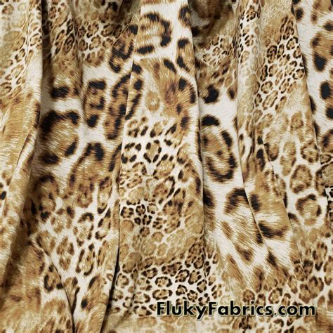 Feline Print Lightweight Cotton Lycra Fabric By The Yard Flukyfabrics