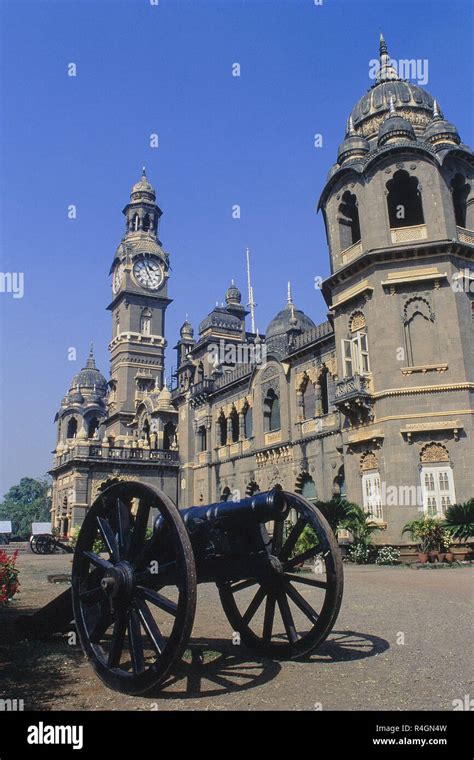 Exterior View Of New Palace Cannon Kolhapur Maharashtra India Asia