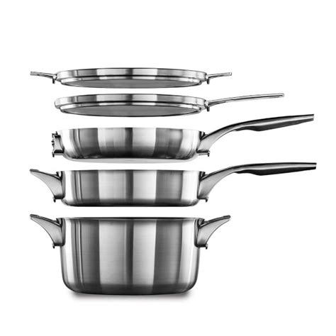 Calphalon Premier Space Saving Stainless Steel 10 Piece Cookware Set