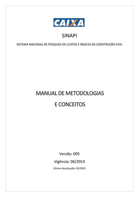 Sinapi Manual De Metodologias E Conceitos V Pdf