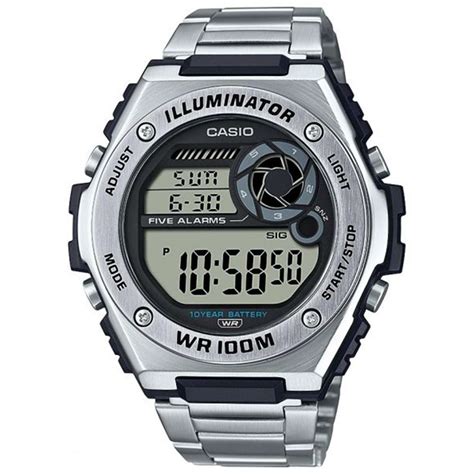 Casio Collection Quartz Digital Dial Silver Stainless Steel Bracelet