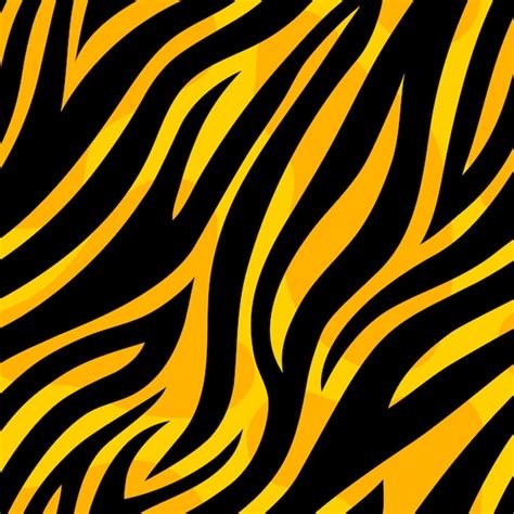 Premium Vector Trendy Yellow Tiger Seamless Pattern Wild Animal Skin