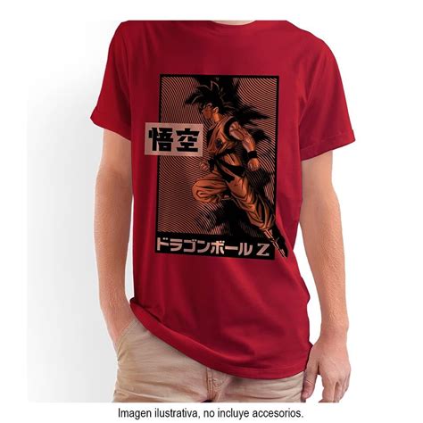 Playera Dragon Ball Talla EG Con Estampado De Son Goku Rojo Walmart