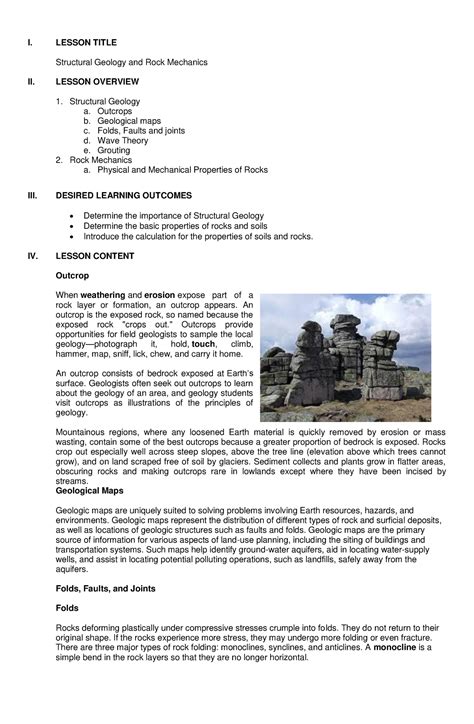 Structural Geology And Rock Mechanics I Lesson Title Structural