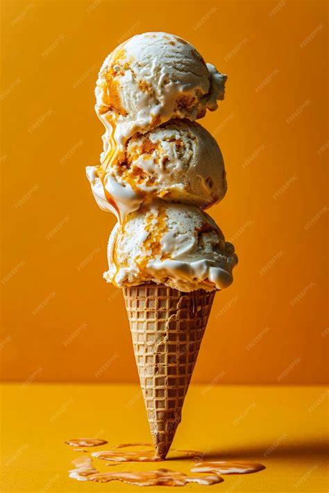 Premium Photo Generative Ai Illustration Of Ice Cream Cone Of Various