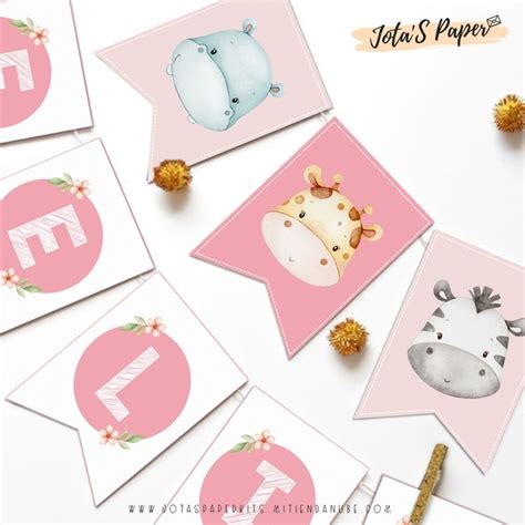 Kit Imprimible Selva Beb Rosa Jotas Paper Kits