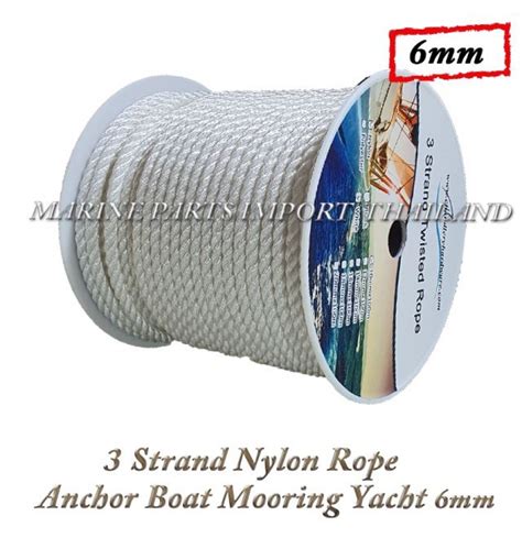 Mm White Strand Nylon Rope Anchor Boat Mooring Yacht Moorings