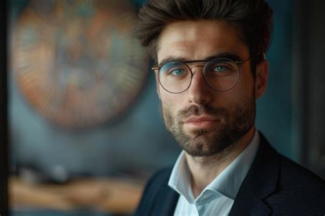 Premium Photo Portrait Of Attractive Businessman In Eyeglasses