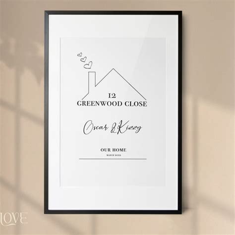 Personalised New Home Print Housewarming Gift Housewarming Etsy