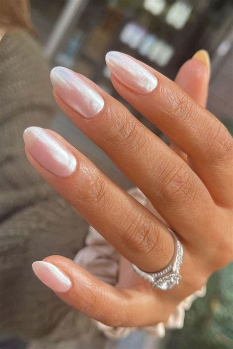 45 Glazed Donut Nails To Try Yourself Hailey Bieber Shimmery Nails