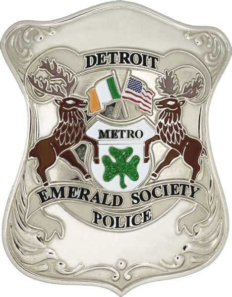 DETROIT POLICE DEPARTMENT SHIELD BADGE: Emerald Society - Chicago Cop Shop