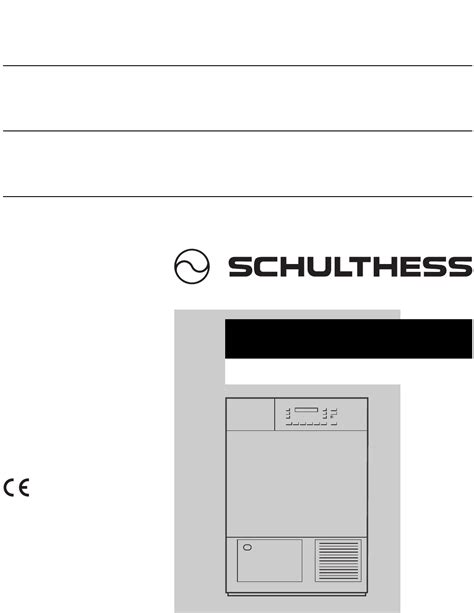 User Manual Schulthess Spirit TC 6457 English 64 Pages