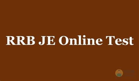 RRB JE Online Test 2020 - Free Mock Test Series for Exam Preparation